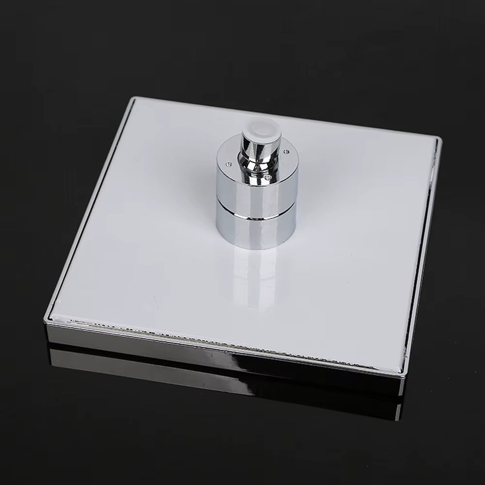Bath Shower Head Square Faucet Led Stainless Steel Shower Rainfall Rain Shower Head High Pressure Rainshower Self-Discoloring